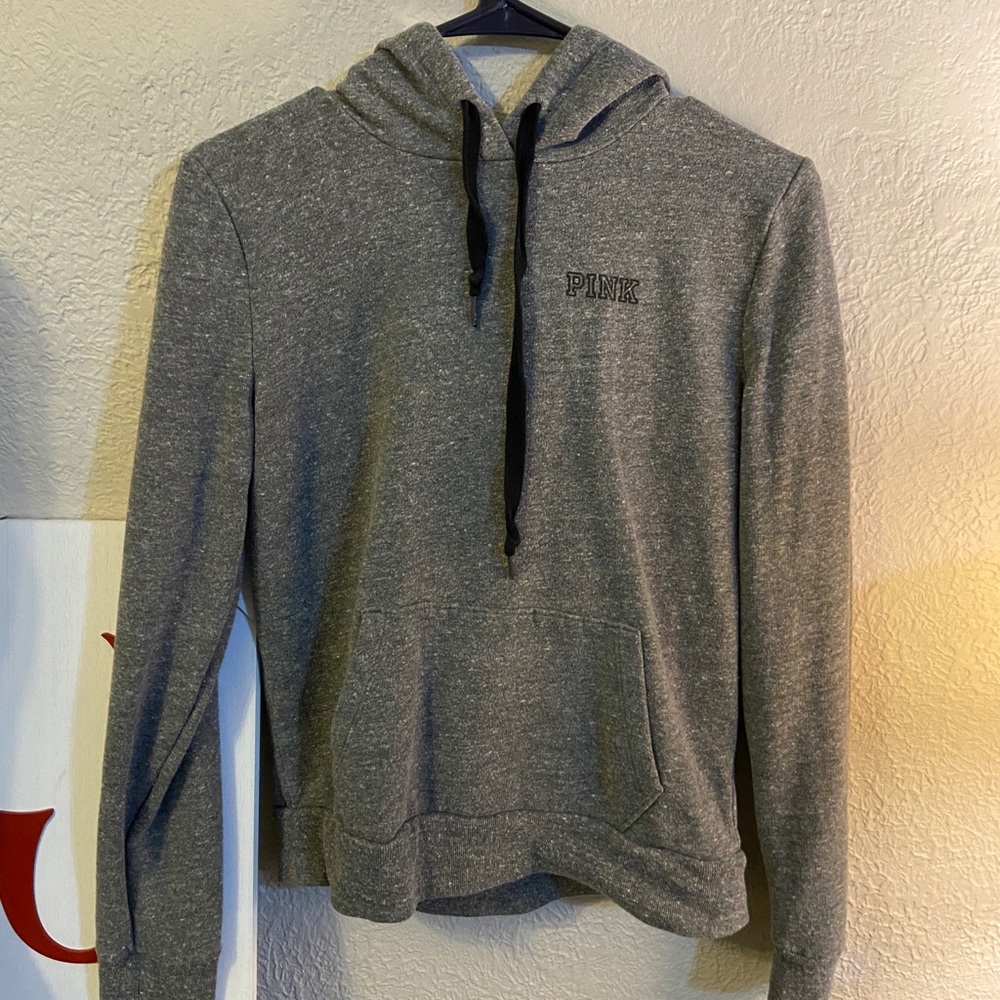 Pink Victoria Secrets grey hoodie